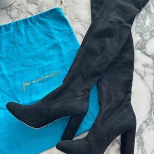 Over the Knee Black Suede Boots